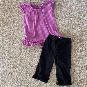 12-18M Purple Shirt and Black Pants